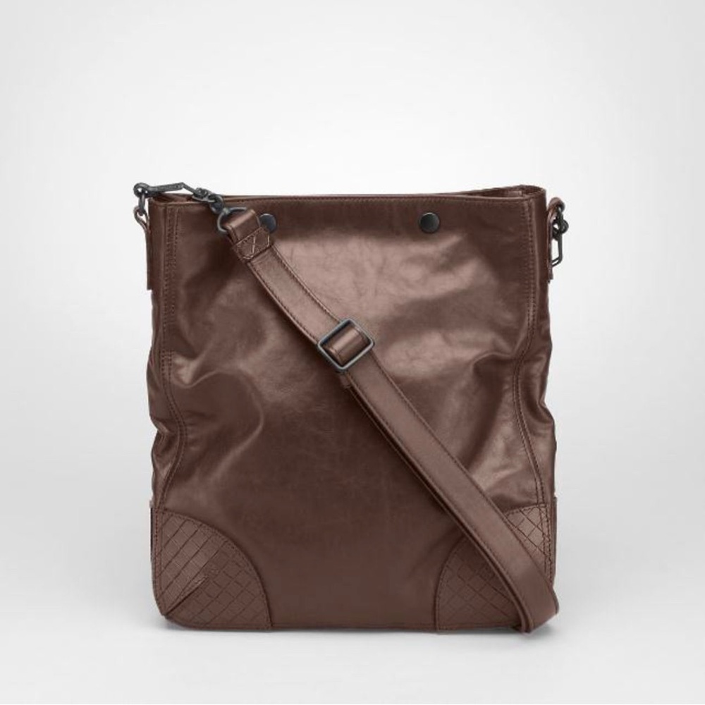 NWT Authentic Bottega Veneta Leather Crossbody Shoulder Bag Brown